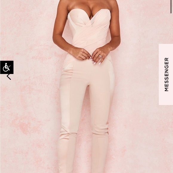 Blush satin jumpsuit - Picture 4 of 10